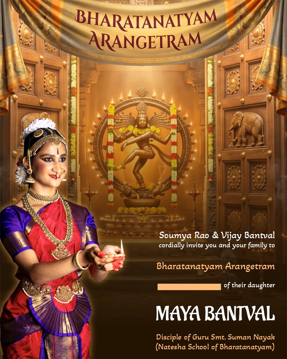 Bharatanatyam Arangetram invitation design